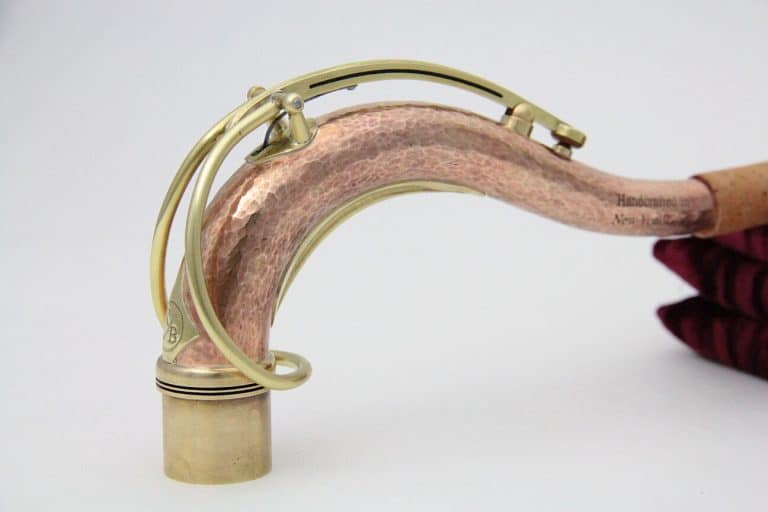 KB Sax neck - Vanguard hand hammered bronze - 6 - handcrafted saxophone neck from KB necks